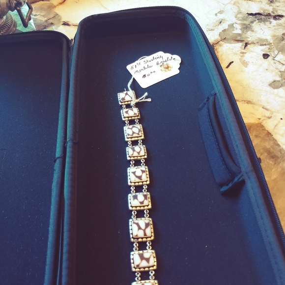 Mid Century Marble and Sterling Bracelet - Picture 3 of 4